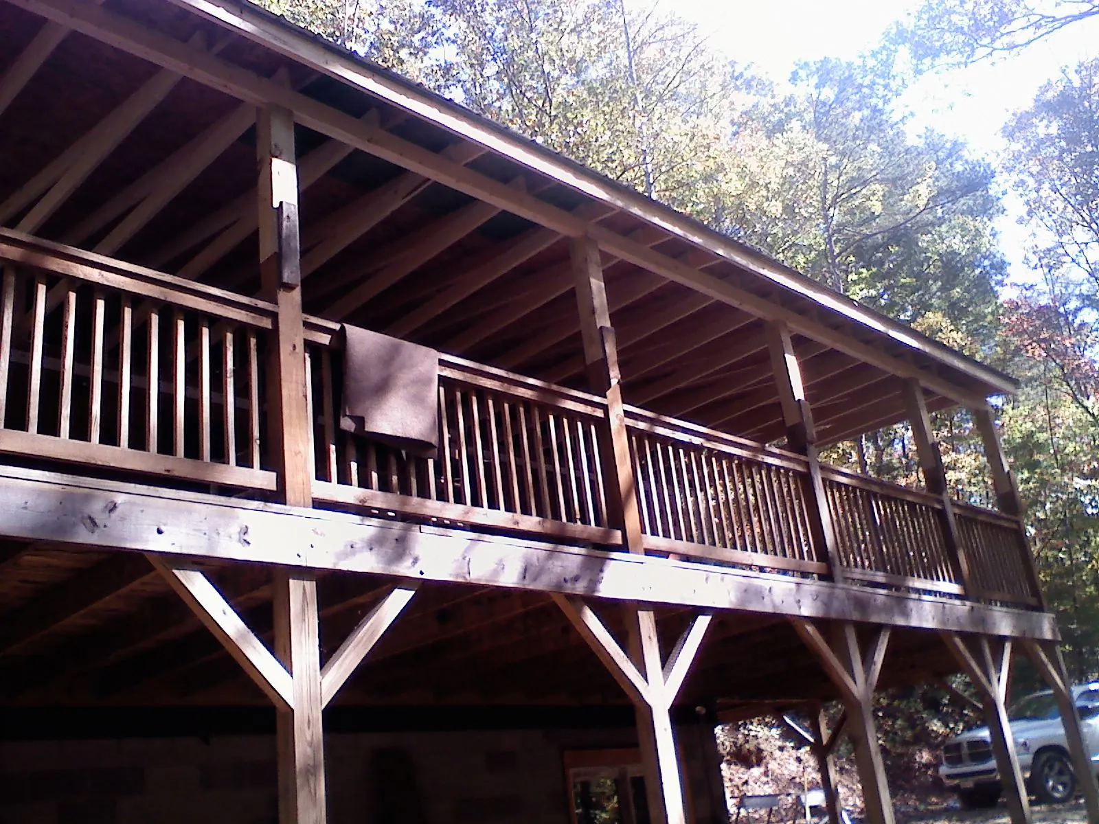 Timber framing under a new elevated porch and deck — Roof Leak Repair in Geyserville by Roofing Brothers